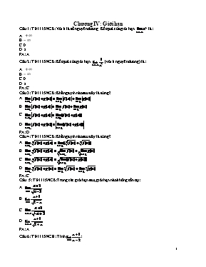 Toán học - Chương IV Giới hạn